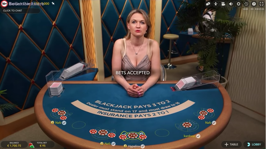 Live dealer in Blackjack